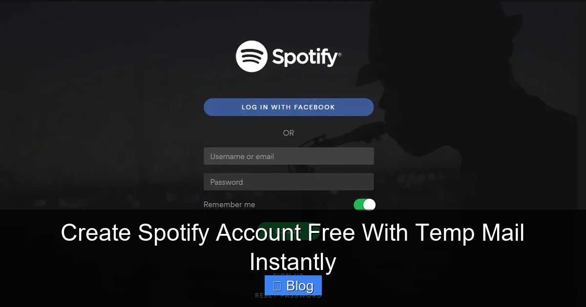 Create Spotify Account Free With Temp Mail Instantly