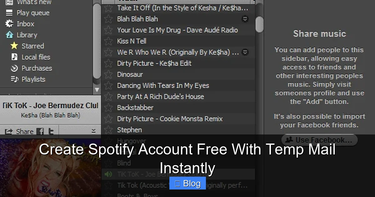 Create Spotify Account Free With Temp Mail Instantly