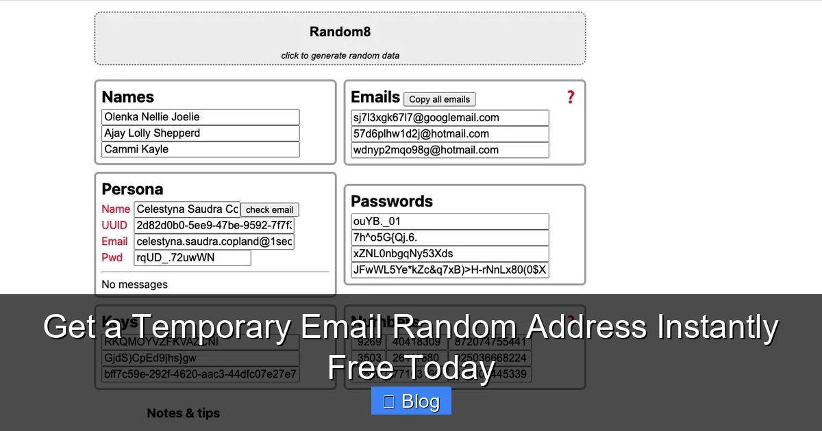 Get a Temporary Email Random Address Instantly Free Today