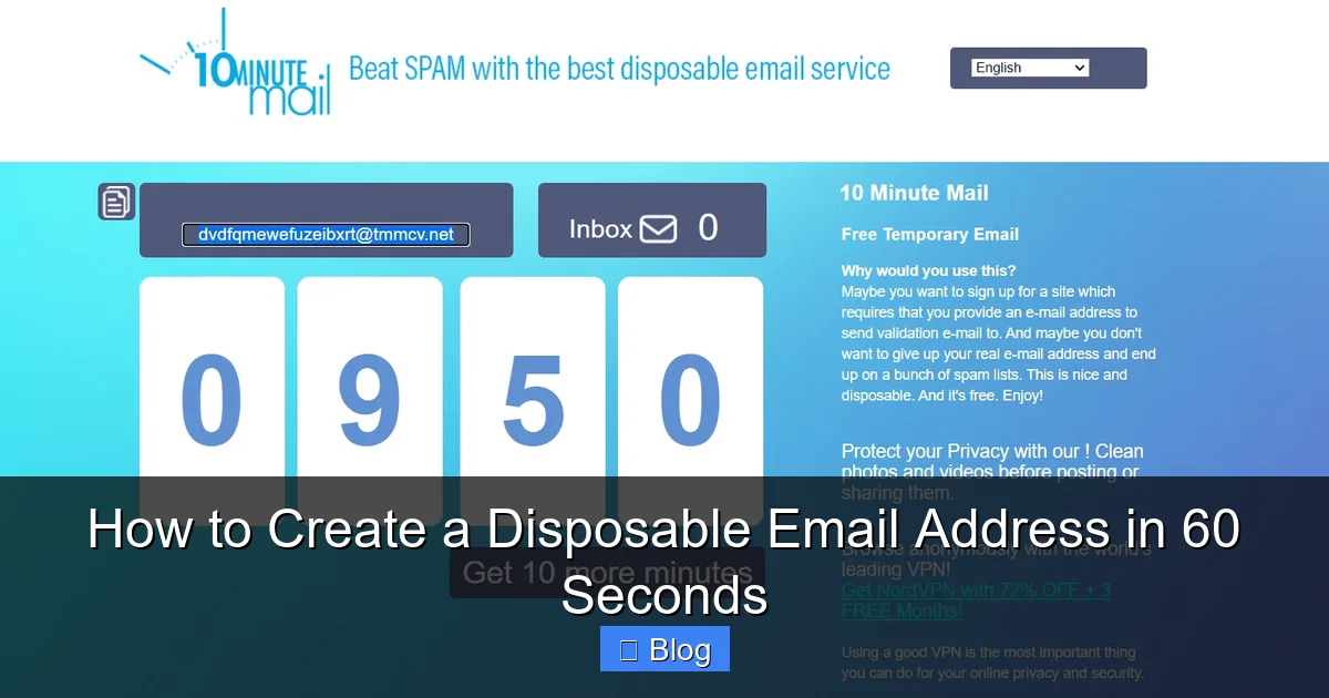 How to Create a Disposable Email Address in 60 Seconds