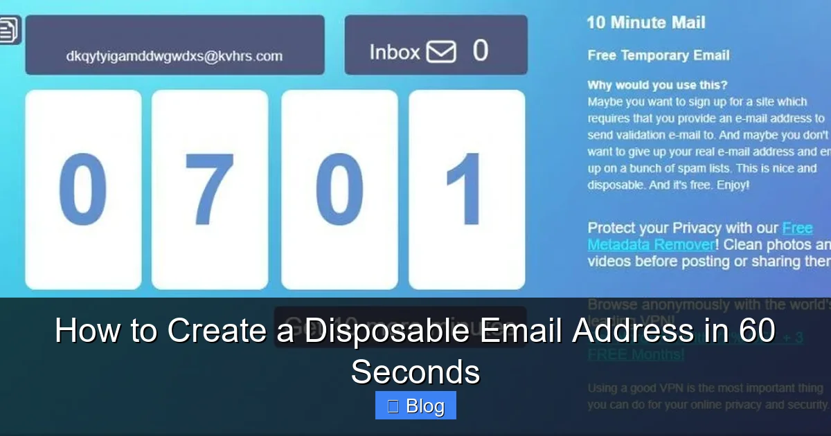 How to Create a Disposable Email Address in 60 Seconds