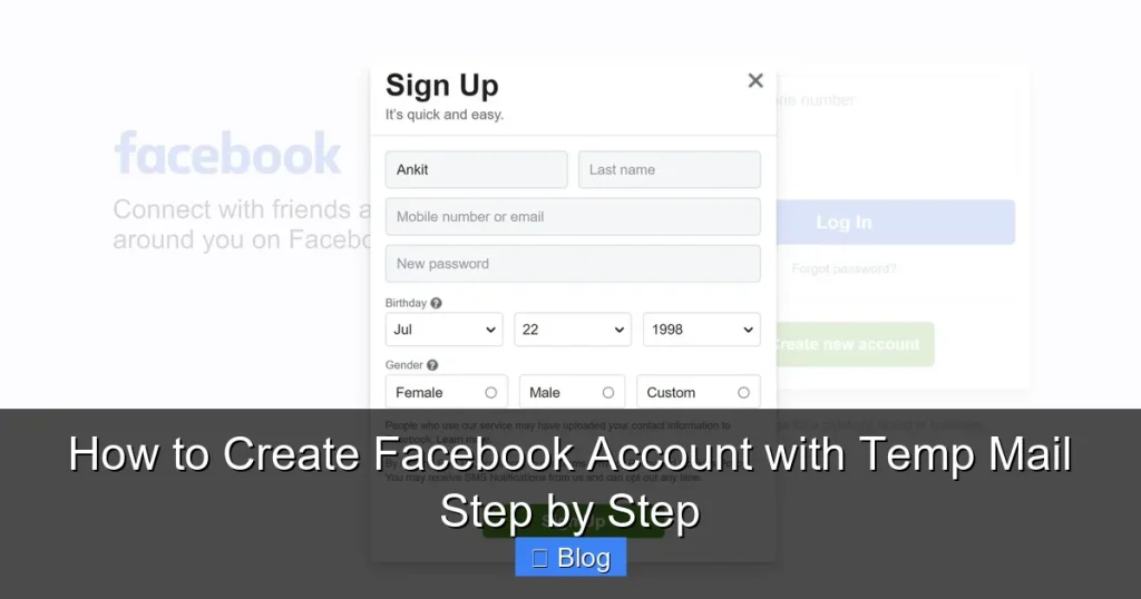 How to Create Facebook Account with Temp Mail Step by Step