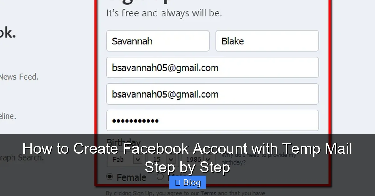 How to Create Facebook Account with Temp Mail Step by Step