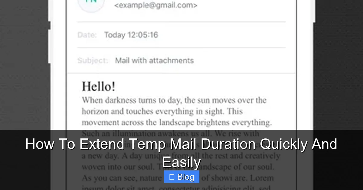 How To Extend Temp Mail Duration Quickly And Easily