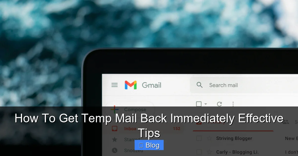 How To Get Temp Mail Back Immediately Effective Tips