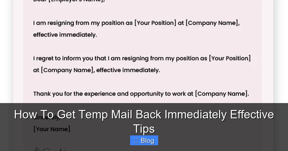 How To Get Temp Mail Back Immediately Effective Tips