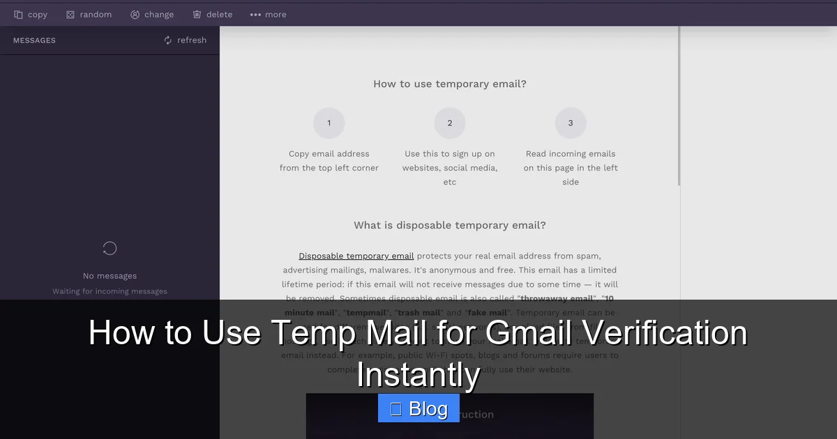 How to Use Temp Mail for Gmail Verification Instantly