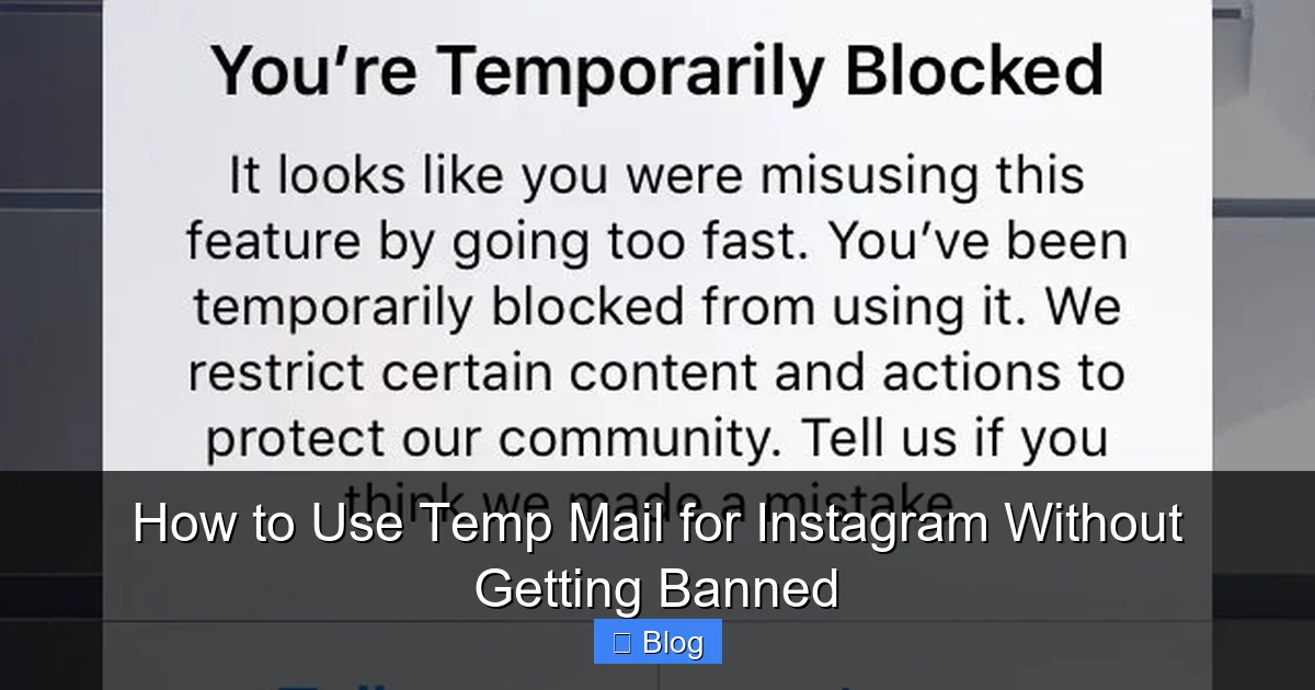 How to Use Temp Mail for Instagram Without Getting Banned