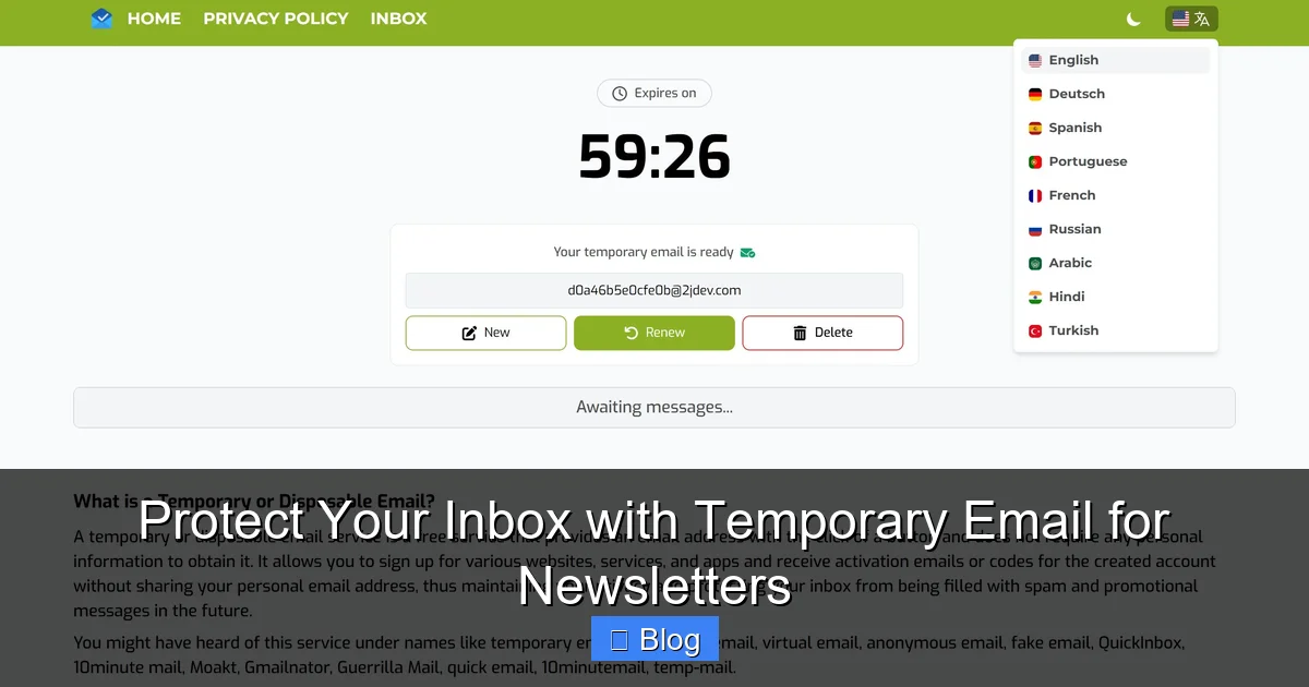 Protect Your Inbox with Temporary Email for Newsletters