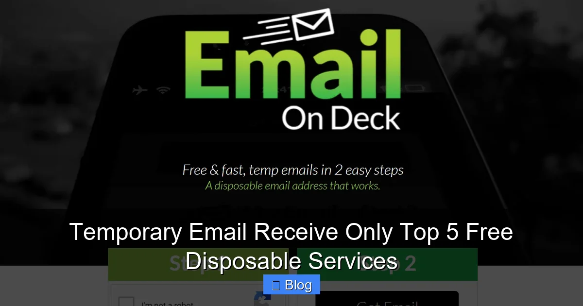 Temporary Email Receive Only Top 5 Free Disposable Services