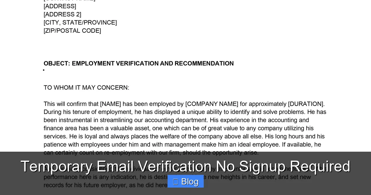 Temporary Email Verification No Signup Required